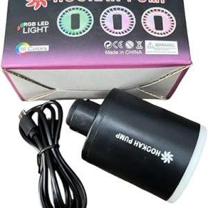 RGB LED Hookah Pump, 16 Colors, 3 Light Modes, with Usb Recharging Cable Hookah Electronic Strong Air Smoker for Starter Save Breath Accessories