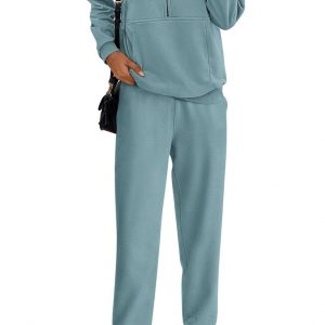 PRETTYGARDEN Long Sleeve Half Zip Sweatsuits Women 2 Piece Outfit Fall 2025 Casual Sweatshirt Sweatpants Lounge Set Tracksuit