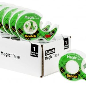 Scotch Magic Tape, Invisible, Home Office Supplies and Back to School Supplies for College and Classrooms, 6 Rolls with Dispensers