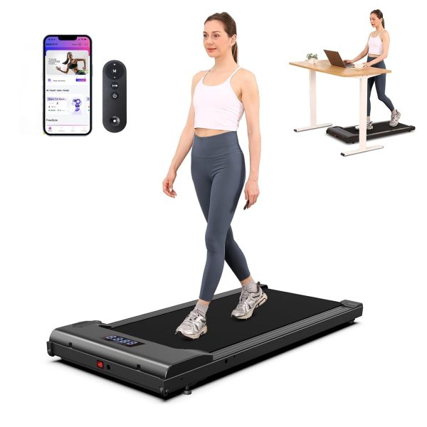 Lichico Walking Pad Under Desk Treadmill，Portable Small Treadmills for Home and Office，Super Quiet Brushless Motorized Walking Jogging Running Machine with Remote Control