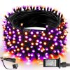 TW SHINE Halloween Lights, 200 LED 66FT Outdoor Halloween Lights Plug in with 8 Modes, Waterproof Light Outdoor, Indoor Decorations for Party Yard Haunted House Decor, Orange and Purple