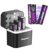 Rechargeable AA Batteries Lithium 4x6000mWh,Xbox Controller Battery Pack,8x3000mWh 1.5V Rechargeable Double A Battery,Long Lasting Lithium Battery with Box for Xbox Series X/S,Xbox One X/S,Elite,Blink