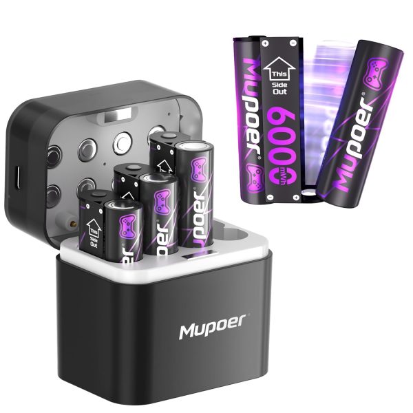 Rechargeable AA Batteries Lithium 4x6000mWh,Xbox Controller Battery Pack,8x3000mWh 1.5V Rechargeable Double A Battery,Long Lasting Lithium Battery with Box for Xbox Series X/S,Xbox One X/S,Elite,Blink