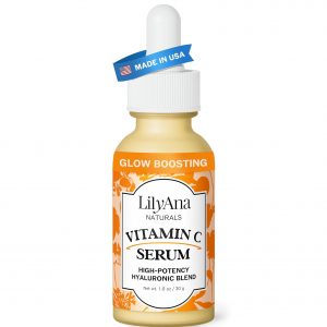 LilyAna Naturals Vitamin C Serum for Face with Hyaluronic Acid and Vitamin E, Anti Aging Serum, Reduces Age Spots and Sun Damage, Promotes Collagen and Elastin (1oz)