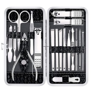 Nail Clippers Set Fingernail and Toenail Clipper Cutters Men's Accessories,Manicure Pedicure Kit Professional Grooming Kits,Nail Care Tools with Travel Case Gifts for Men Women