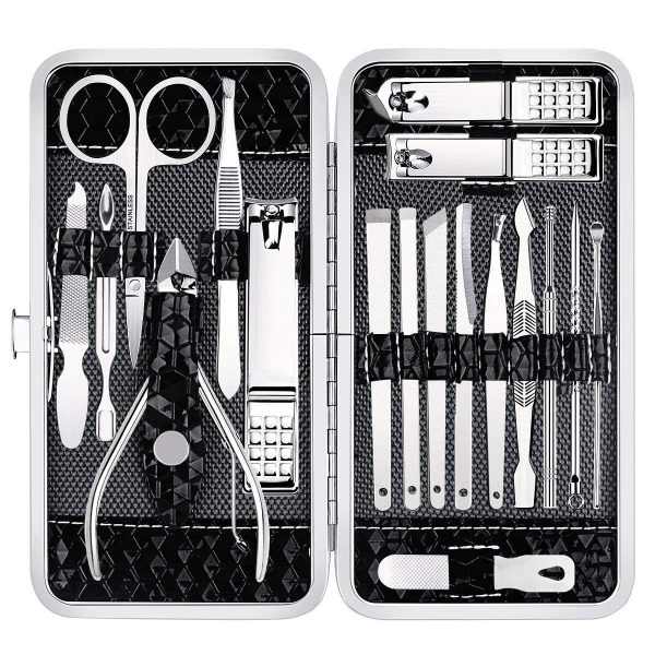 Nail Clippers Set Fingernail and Toenail Clipper Cutters Men's Accessories,Manicure Pedicure Kit Professional Grooming Kits,Nail Care Tools with Travel Case Gifts for Men Women