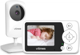 Baby Monitor with Camera and Audio, Video Baby Monitor No WiFi Night Vision 2.4″ LCD Screen Portable Baby Camera Monitor Alarm Lullaby Temperature Sensor and 1000ft, Ideal for Baby/Elderly/Pet