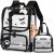 AO ALI VICTORY Girls Backpacks with Tote Bag Heavy Duty PVC Transparent Cute Backpack for Kids Toddler Girls Preschool Bookbags Elementary School Bags See Through Casual Travel Daypack, Black Set