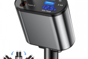 BERTHALESS Retractable Car Charger, 4 in...